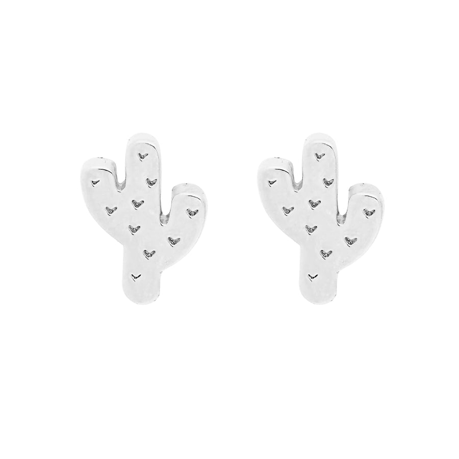 Cactus Earrings in Silver
