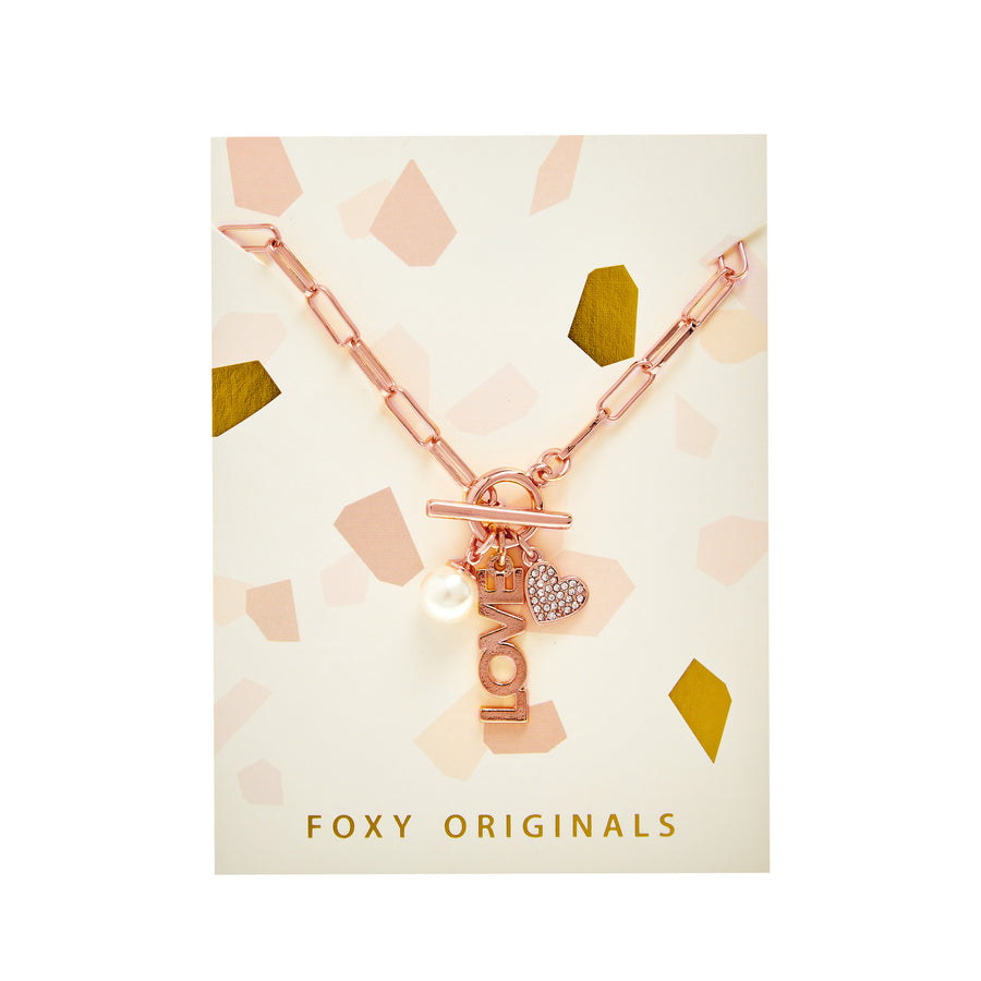 P.S. I Love You Love Necklace in Rose Gold