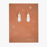 Sky and Moon Huggie Hoop Earrings in Silver