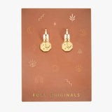 Dove Huggie Hoop Earrings in Gold