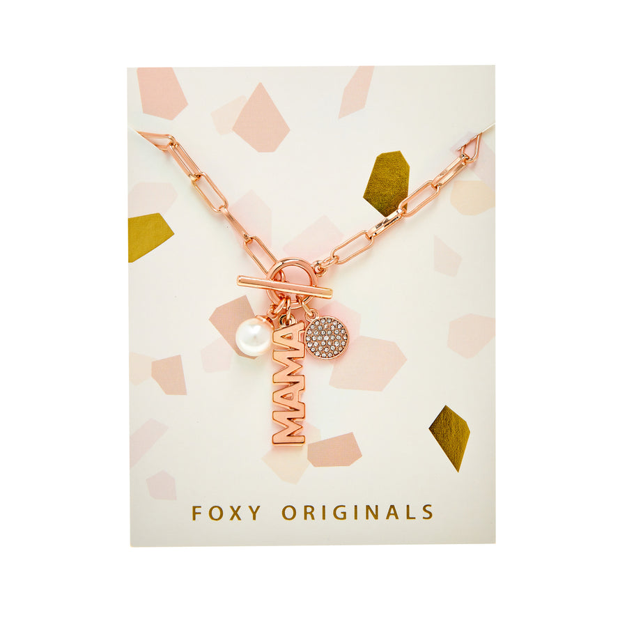 P.S. I Love You Mama Necklace in Rose Gold