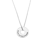 Be Beautiful Disc Necklace in Silver