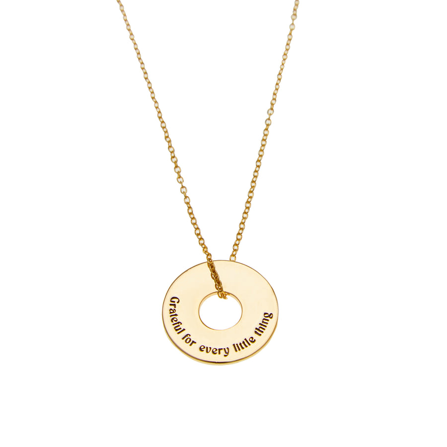 Grateful Disc Necklace in Gold