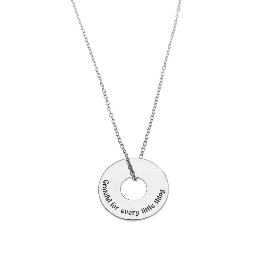 Grateful Disc Necklace in Silver