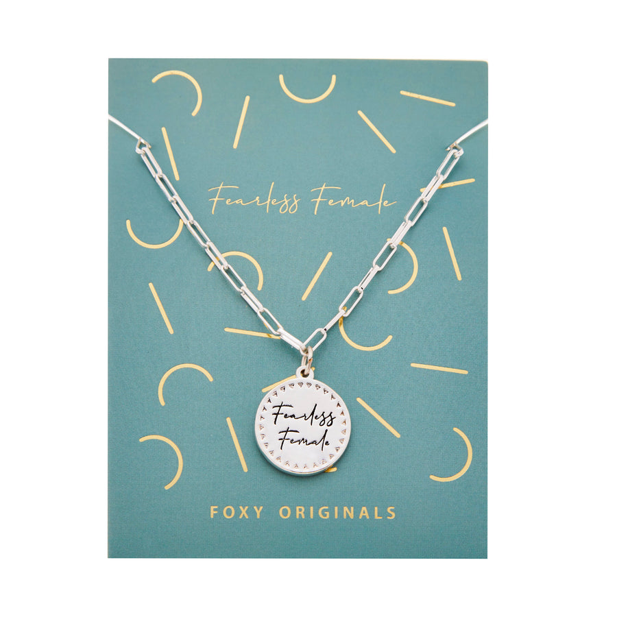 Fearless Female Necklace in Silver