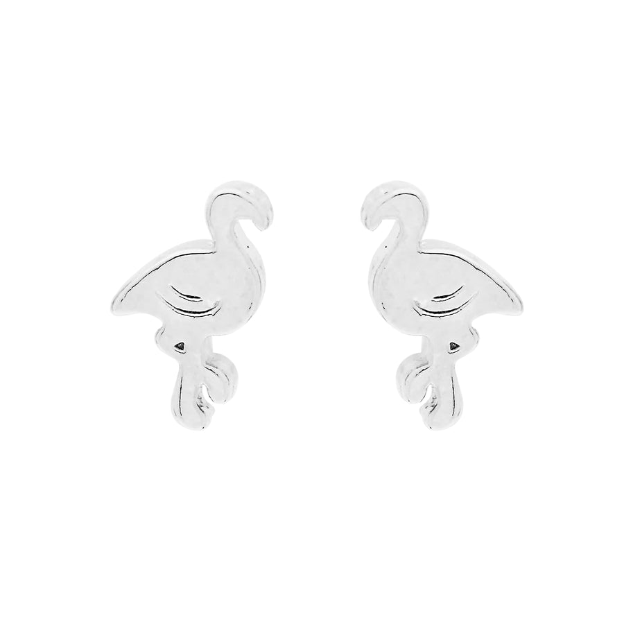 Flamingo Earrings in Silver