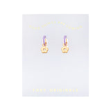 Flower Power Huggie Hoop Earrings in Gold