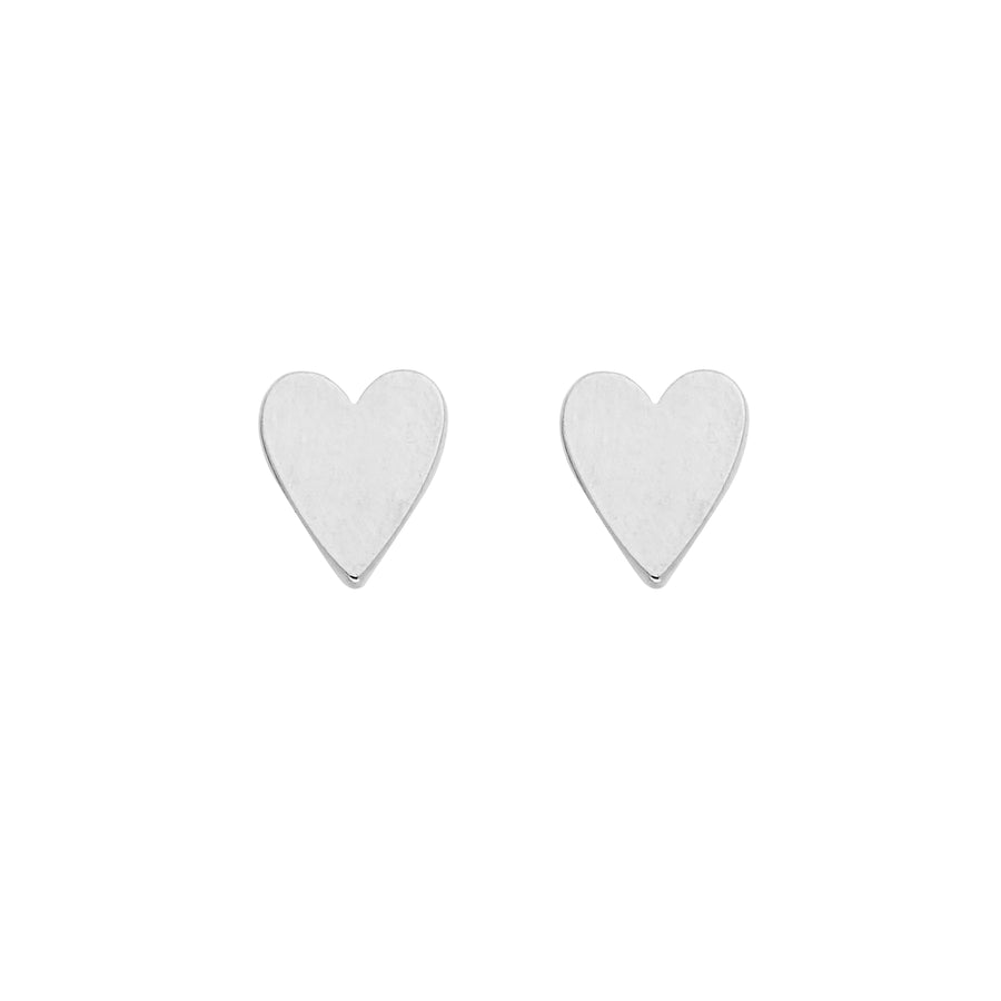 Mini Moments Heart Earrings in Silver