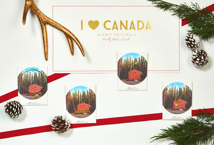 Canada Day Maple Leaf Studs in Silver