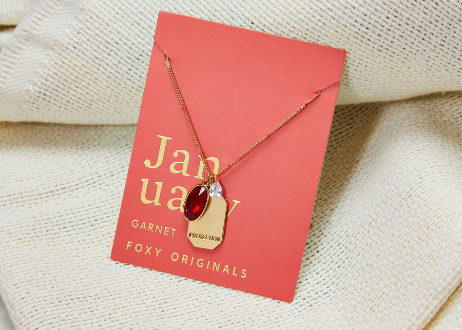 January Birthstone Necklace in Gold