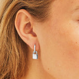 Lock Earrings in Silver