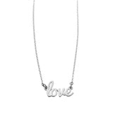 Love Script Necklace in Silver