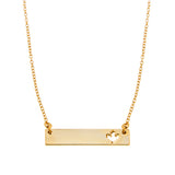 Maple Leaf Bar Necklace in Gold
