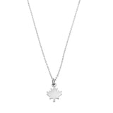 Maple Leaf Charm Necklace in Silver