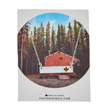 Maple Leaf Bar Necklace in Silver