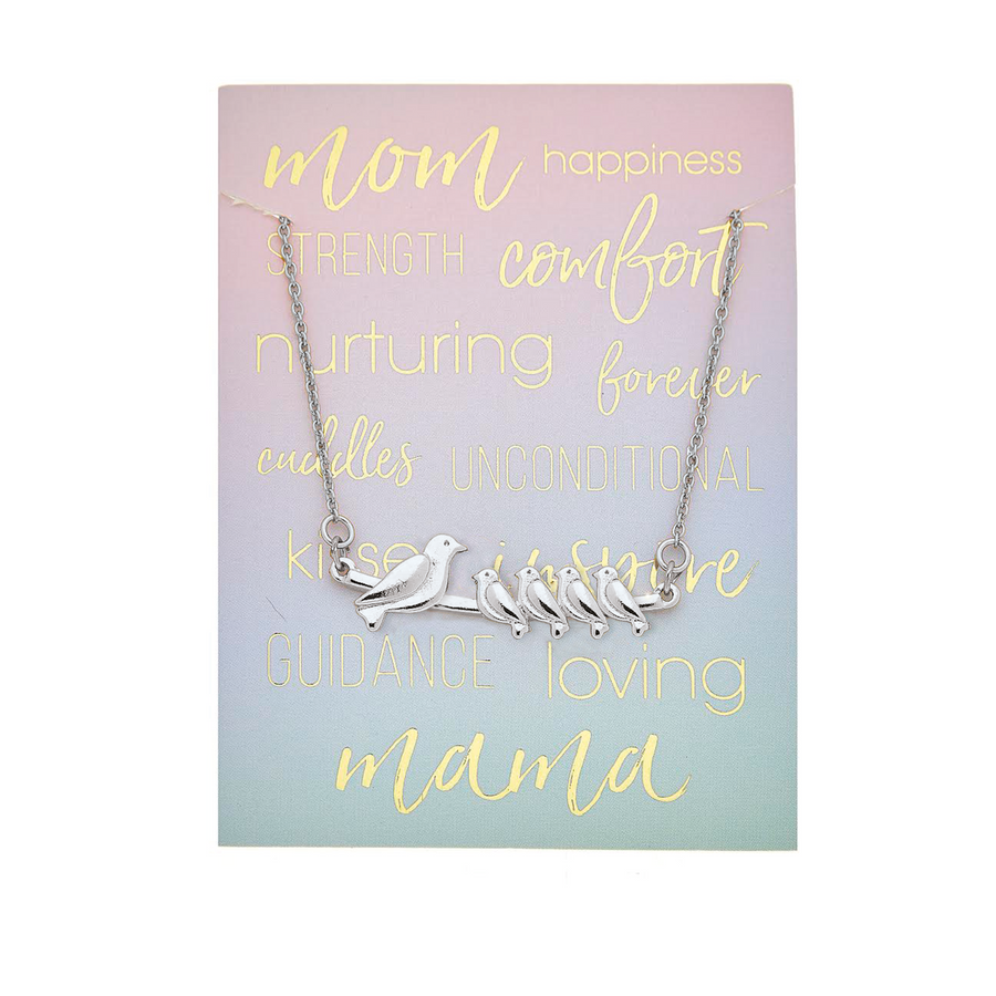 Mama Necklace - 4 babies in Silver