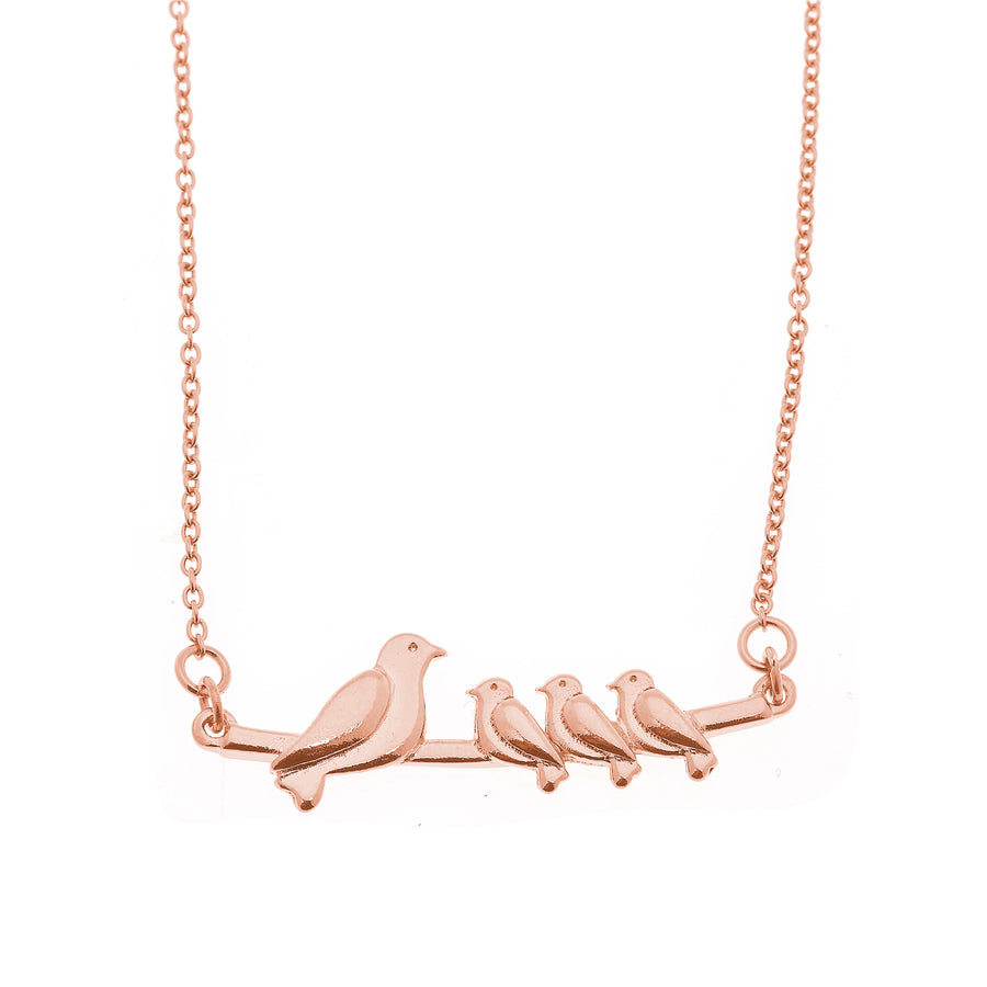 Mama Necklace - 3 babies in Rose Gold
