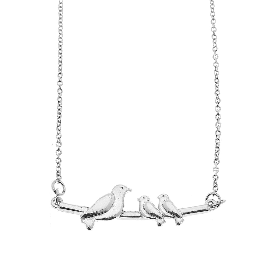 Mama Necklace - 2 babies in Silver