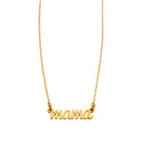 Mama Script Necklace in Gold