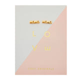 Mama Script Earrings in Gold