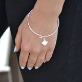 Maple Leaf Bangle in Silver
