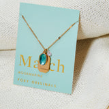 March Birthstone Necklace in Gold