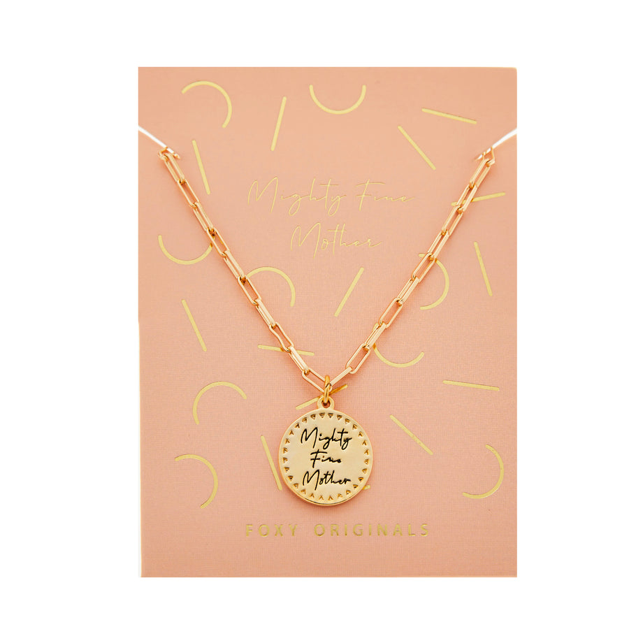 Mighty Fine Mother Necklace in Gold