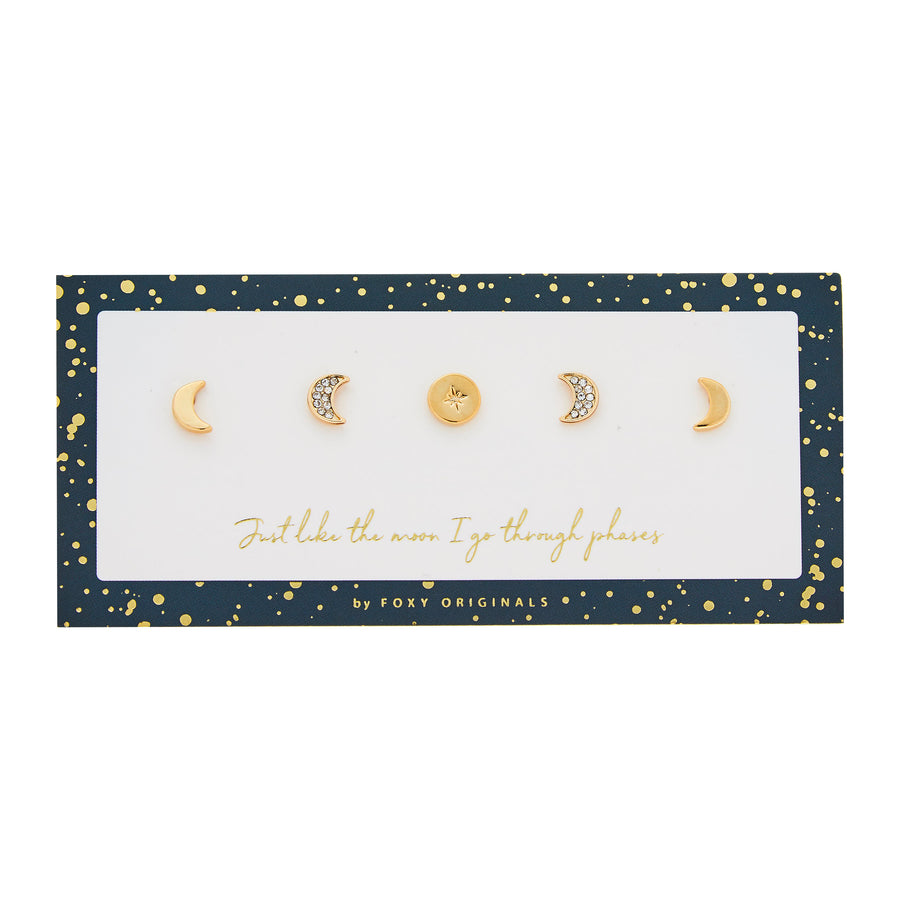 Moon Phases Earrings in Gold