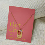 October Birthstone Necklace in Gold