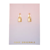 Lock Earrings in Gold