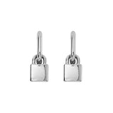 Lock Earrings in Silver