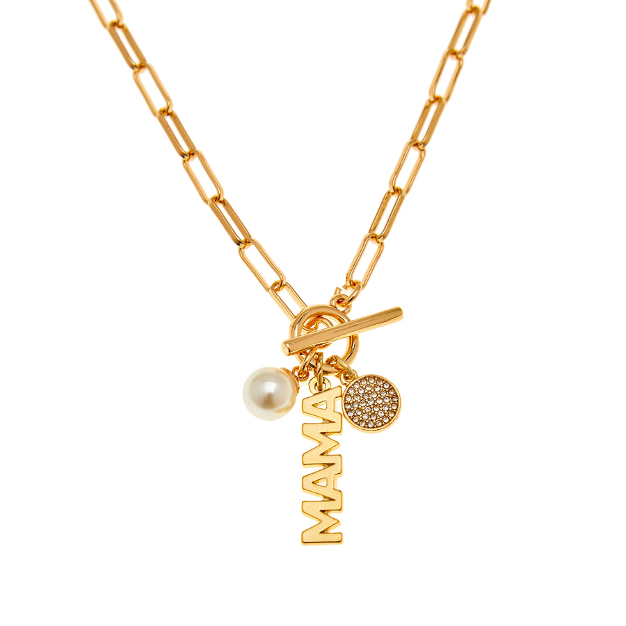 P.S. I Love You Mama Necklace in Gold