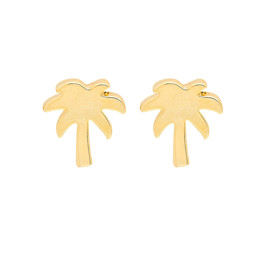 Palm Tree Earrings in Gold
