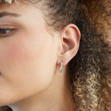 Petit Twisted Hoop Earrings in Silver