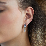 Puffy Flower Earrings in Silver