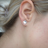 Maple Leaf Stud Earrings in Silver