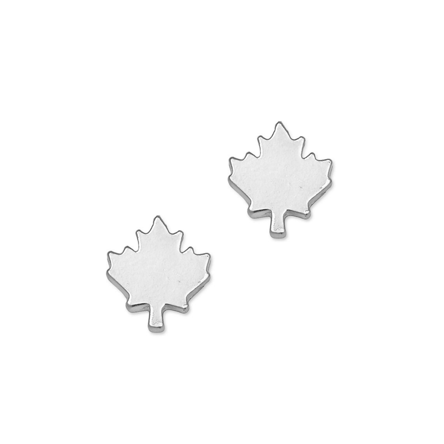 Canada Day Maple Leaf Studs in Silver