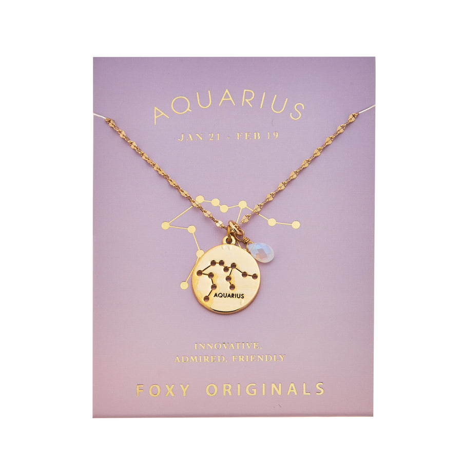 Aquarius Stargazer Necklace in Gold