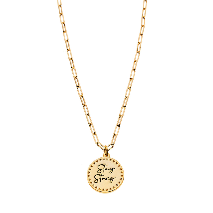 Stay Strong Necklace in Gold - Actually I Can