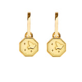 Dove Huggie Hoop Earrings in Gold