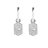 Sky and Moon Huggie Hoop Earrings in Silver