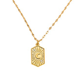 Sky and Moon Necklace in Gold