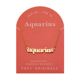 Aquarius Zodiac Necklace in Gold