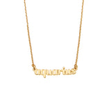 Aquarius Zodiac Necklace in Gold