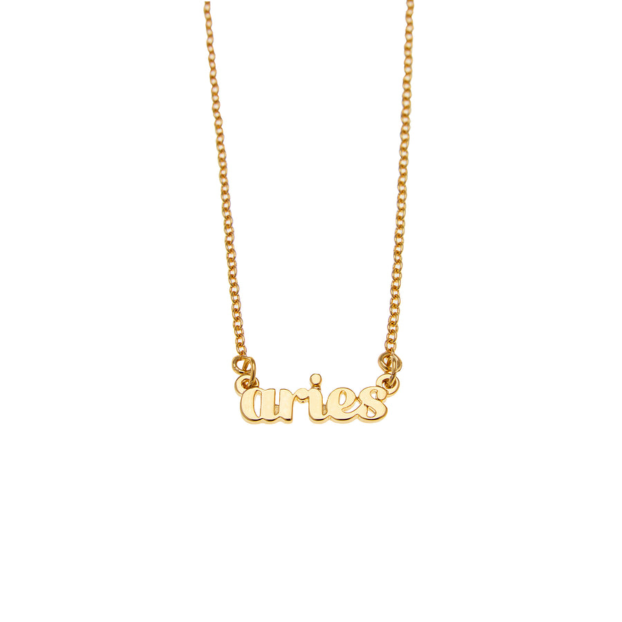 Aries Zodiac Necklace in Gold