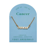 Cancer Zodiac Necklace in Gold