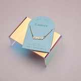 Cancer Zodiac Necklace in Gold