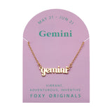 Gemini Zodiac Necklace in Gold