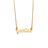 Gemini Zodiac Necklace in Gold