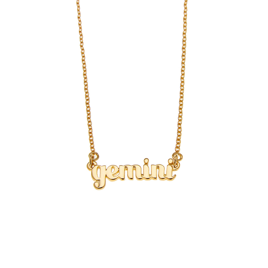 Gemini Zodiac Necklace in Gold